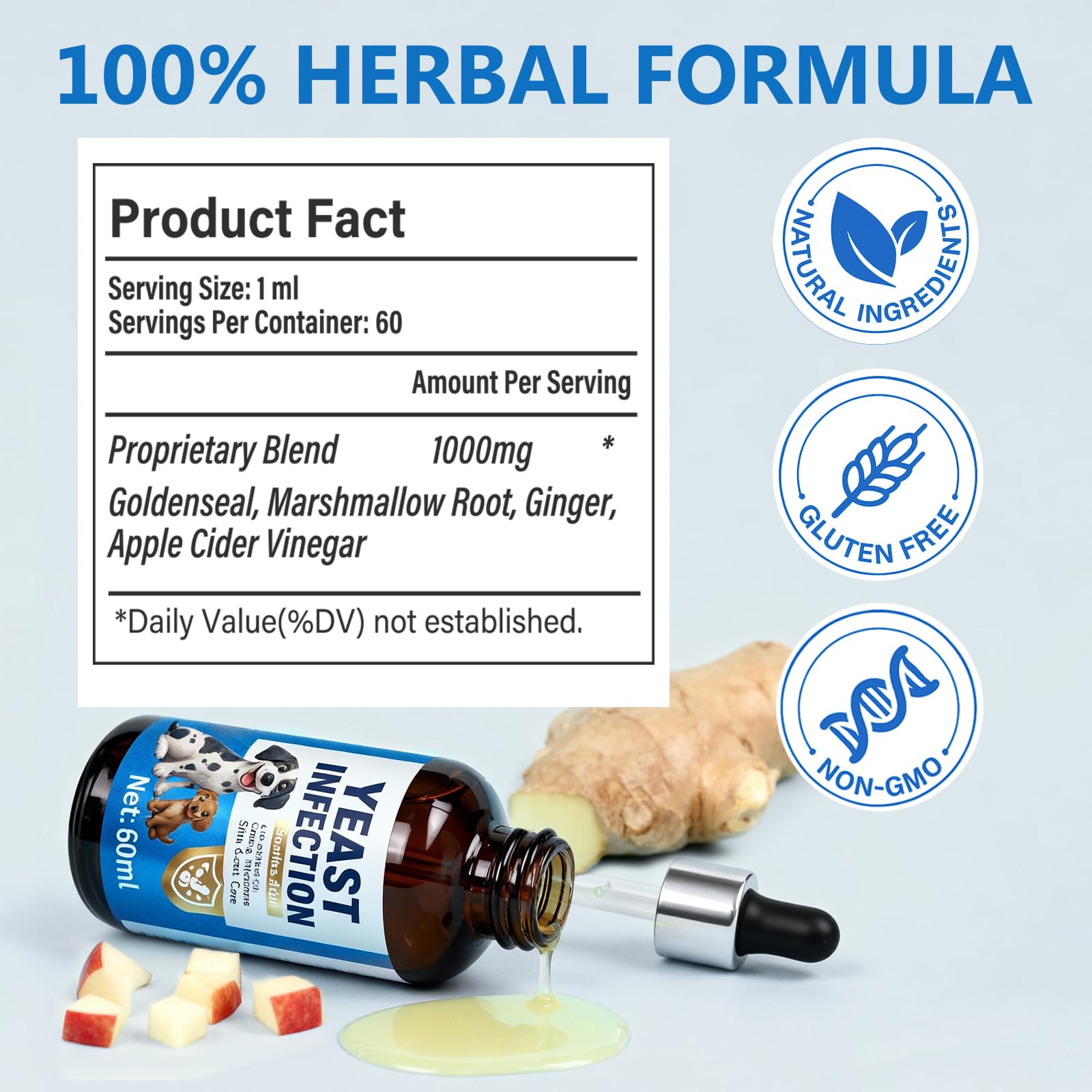 Yeast Infection Treatment for Dogs Support - Natural Dog Yeast Infection Treatment Drops with Probiotics & Vitamins - Relieves Itchy Skin, Paw Licking & Ear Irritation - Immune & Gut Health Supplement - image 7