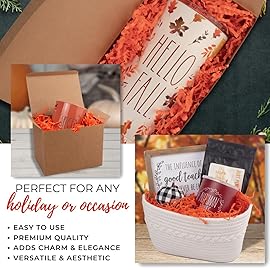 MagicWater Crinkle Cut Paper for Gift Baskets - 5 oz - Orange - Perfect for Shredded Paper Filler, Basket Filler, Gift Boxes, Bridesmaid Gifts, Halloween Stuffers & More - Ideal for All Occasions