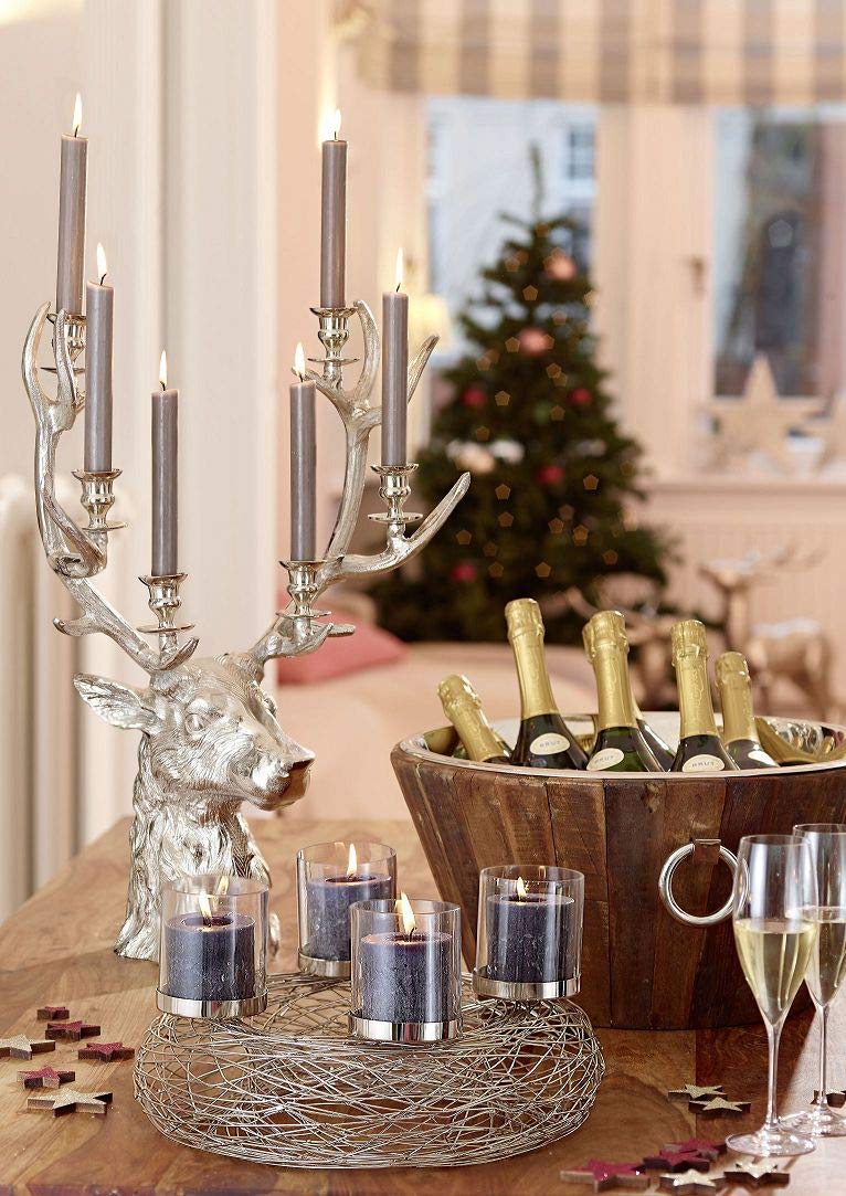 EDZARD Champanera Valencia con soporte (H 83 cm, Ø 22 cm), acero inoxidable doble pared, martillado, con asas, para 1 botella – enfriador de champán, enfriador de cava de pie, enfriador de vino
