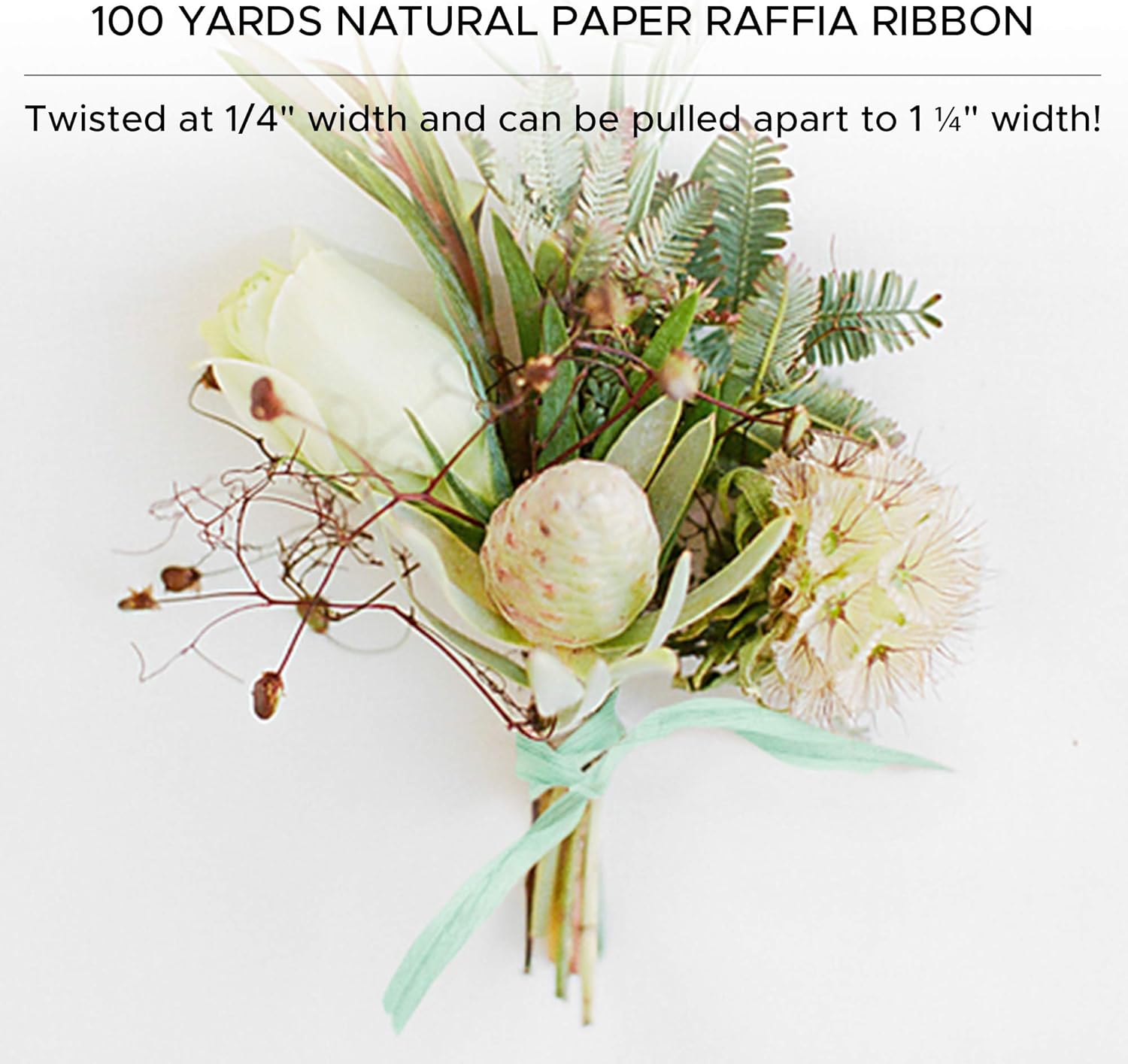 BonBon Paper Black Ribbon | Raffia Ribbon for Gift Wrapping, Gift Bags and DIY Arts and Crafts | Premium Wrapping Paper Accessories | 100 Yard Spool : Health & Household