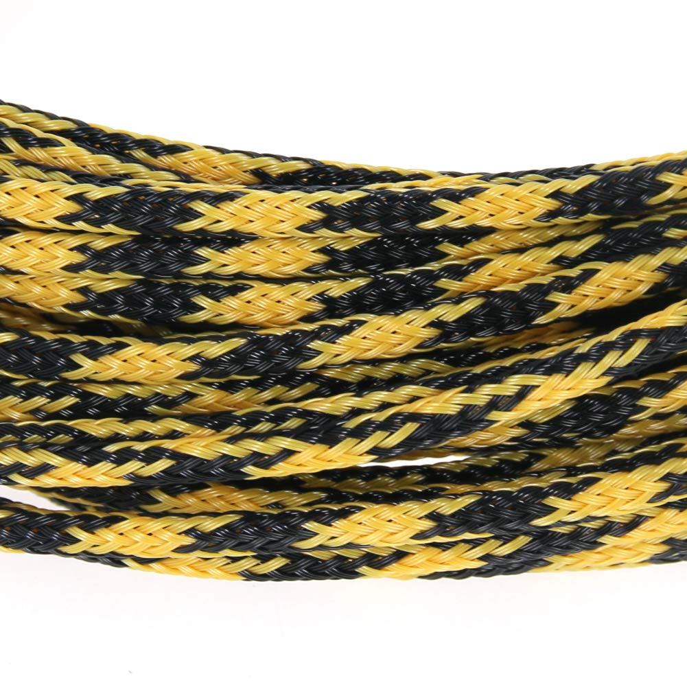Othmro 1 manicotto per la gestione dei cavi, 10 m, colore: nero e giallo, per tenere in ordine cavi TV/PC USB, larghezza 3 mm
