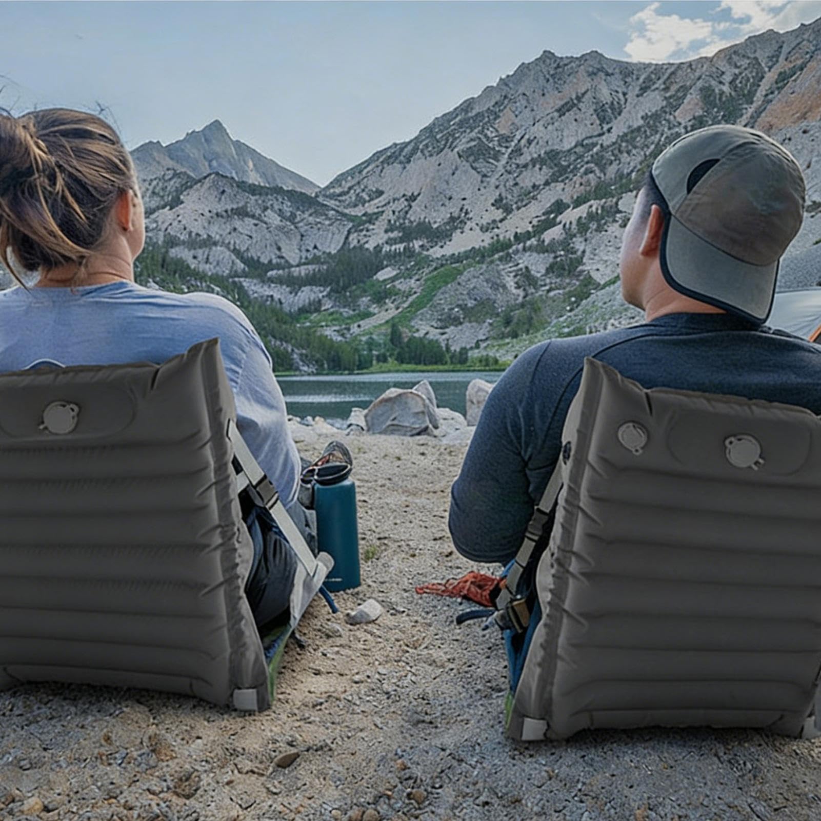 Cuscino per Sedia Cuscini Pieghevoli con Supporto Schienale | Cuscini per Gradinate per Adulti Per Viaggi in Auto, Barca, Kayak, Aereo, Sedie a Rotelle, Campeggio, Picnic, Escursioni