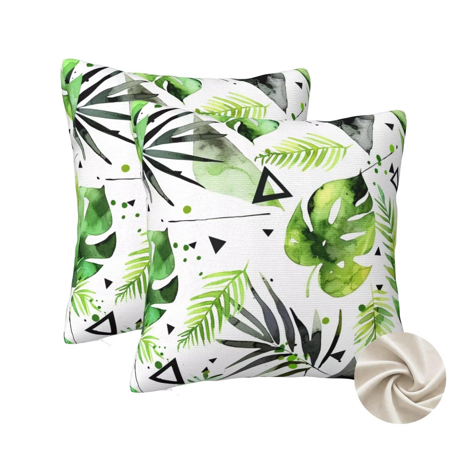 Housses de coussin 70x70 cm lot de 2 les plantes pour decoration canape et lit