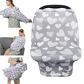 Yoofoss Nursing Cover Breastfeeding Scarf - Baby Car Seat Covers, Infant Stroller Cover, Strechy Carseat Canopy for Boys and Girls