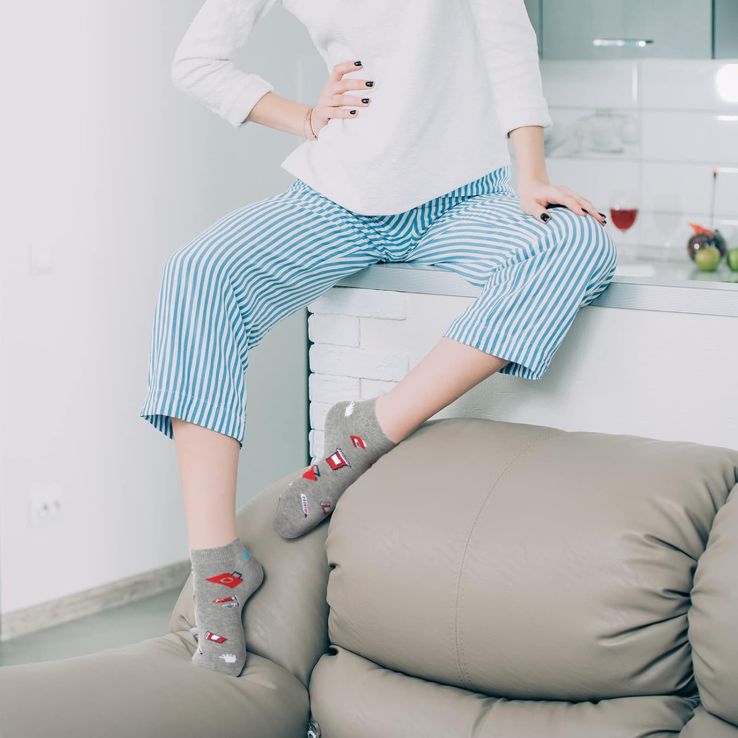 Vicenpal 6 Pairs Nurse Socks Nurse Appreciation Gifts Women's Novelty Meds Crew Ankle Medical Socks Novelty Nursing Gifts for Nurses Doctors Assistant Themed Party Supply - Image 7