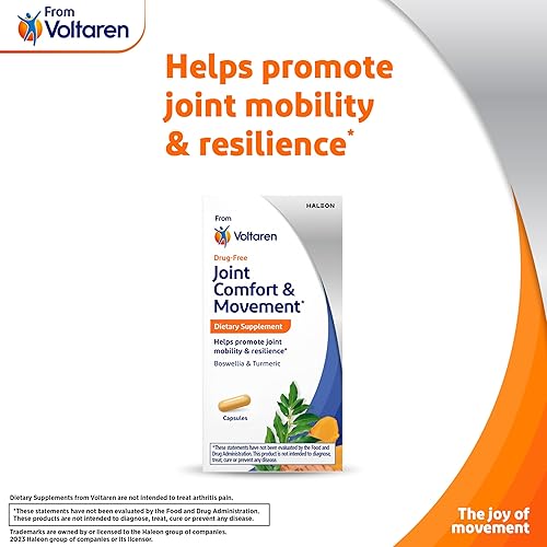 Vista 2 de Voltaren Suplemento dietético de comodidad y movimiento articular de Voltaren, con boswellia y cúrcuma para apoyo articular, movimiento