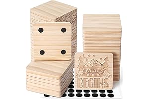 GOH DODD Unfinished Wood Coasters | 48 Pack of 4" Square Wood...