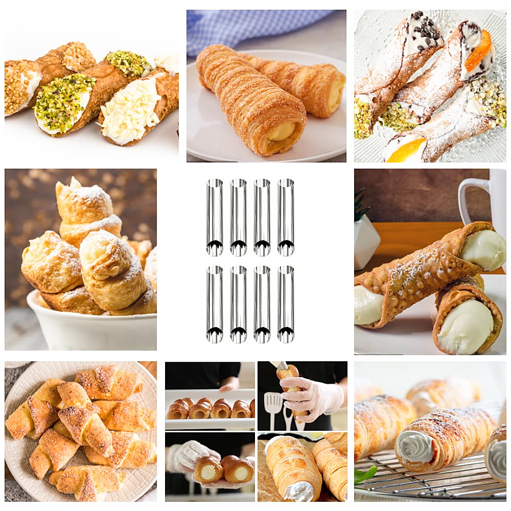 Stampi Per Cannoli E Croissant In Acciaio Inox - 10 Coni Per Pasticceria E Gelato - Foto 6