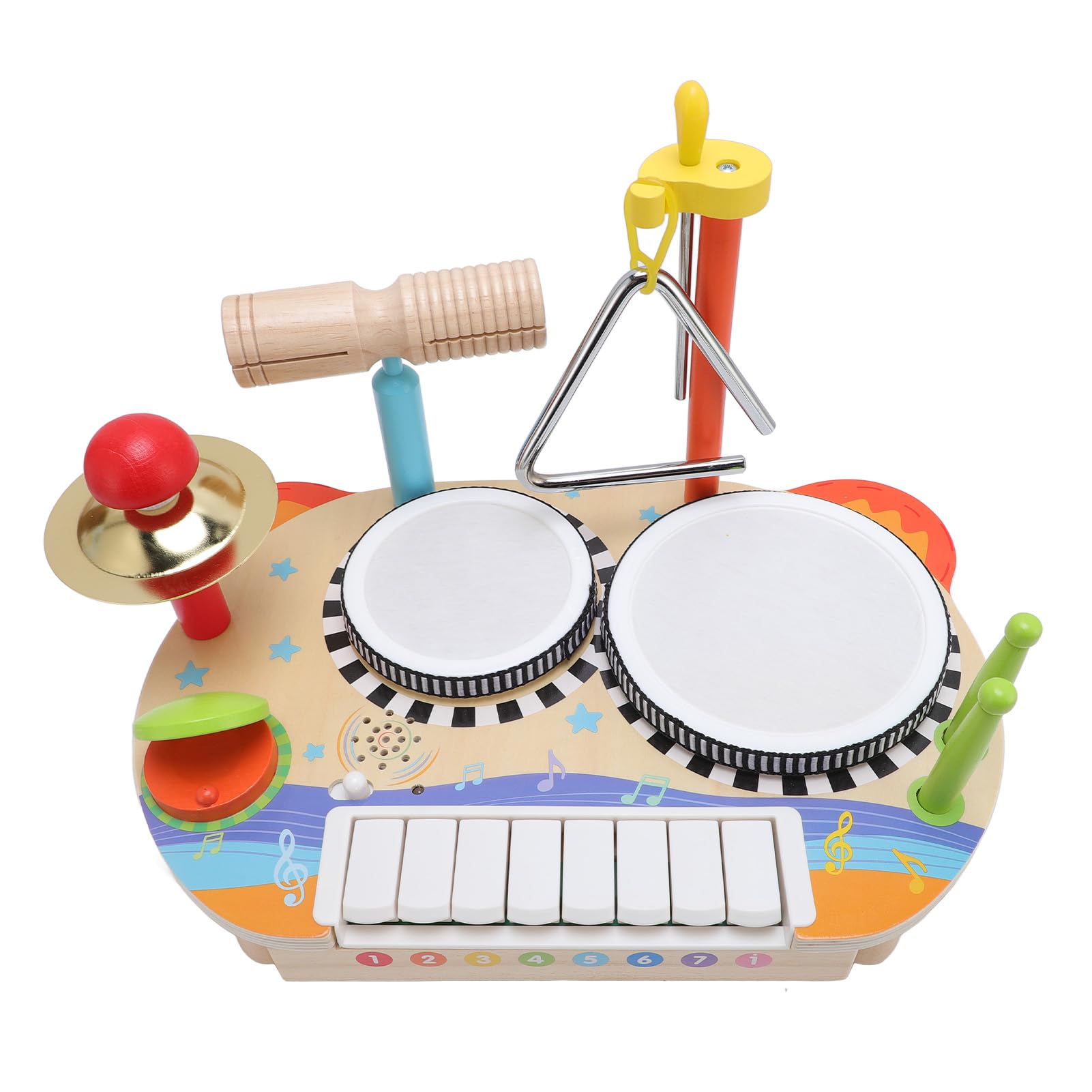 Drewniane Instrumenty Muzyczne dla Maluchów, Dzieci Bębny Zestaw Instrumentów Perkusji Fortepian Educational Musical Toys for Toddlerów Urodzinowych