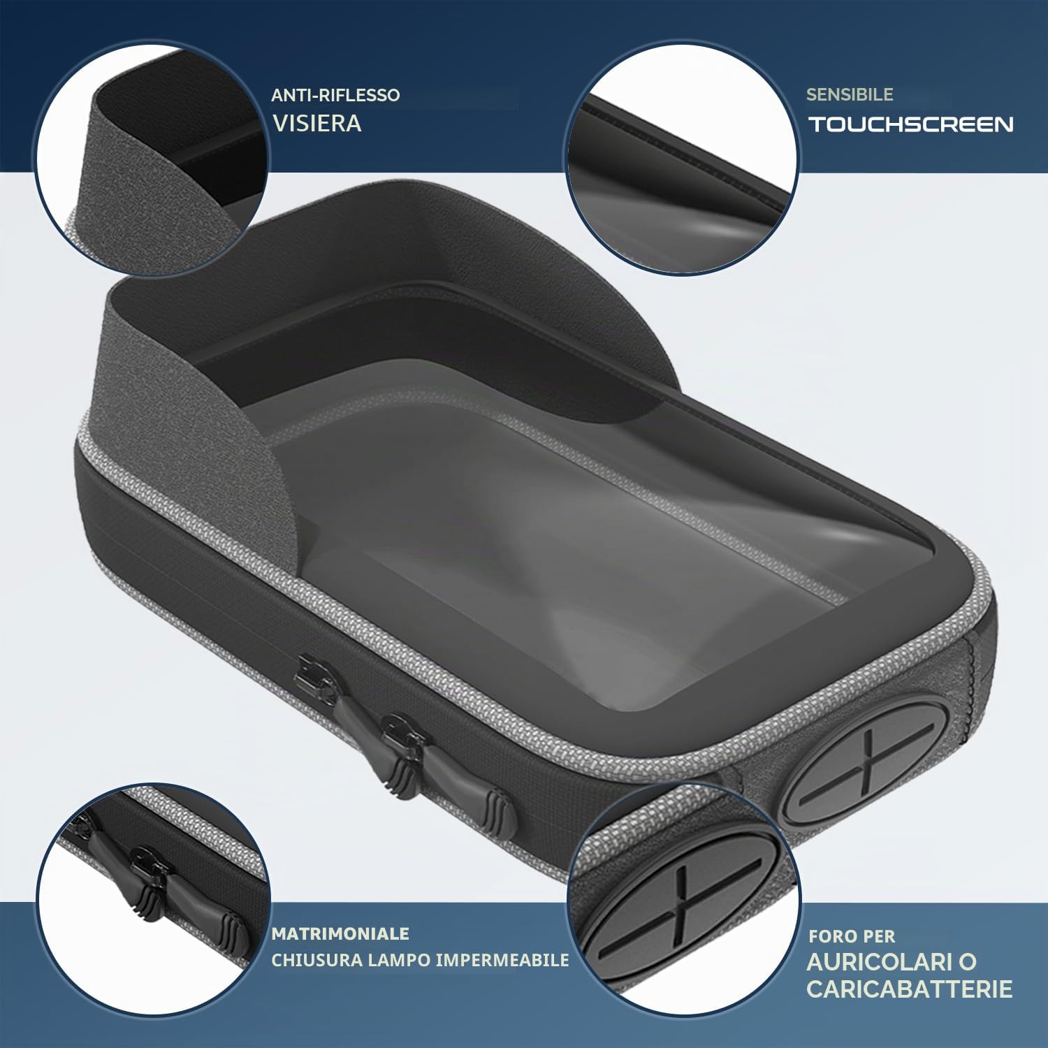 Borsa monopattino elettrico Compatibile con telefoni cellulari con schermo fino a 7,5" Design ergonomico e impermeabile Borsa per riporre e accedere rapidamente