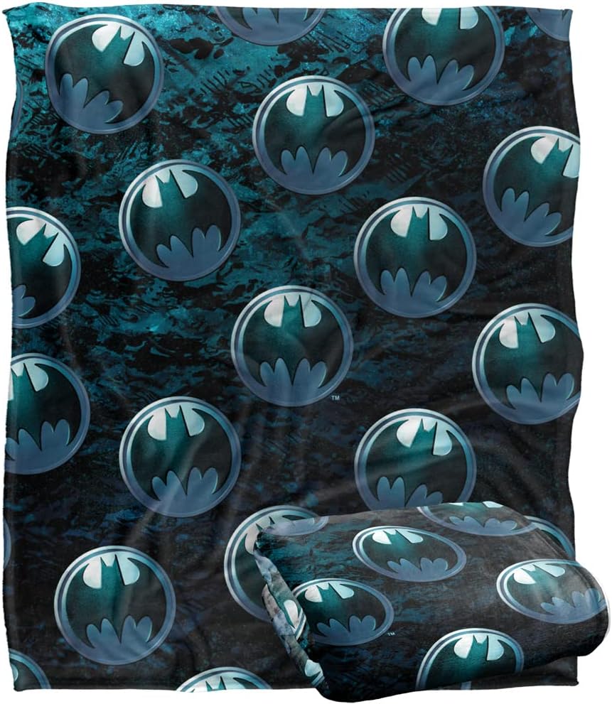 Batman Blanket, 50x60, Batman Bat Logo Pattern Silky Touch Super Soft Throw Blanket