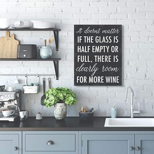 Miniatura 5 de Stupell Industries More Wine Funny Family - Palabra en blanco y negro, diseño del artista Daphne Polselli, arte de pared, 24 x 1.5 x 30, lienzo