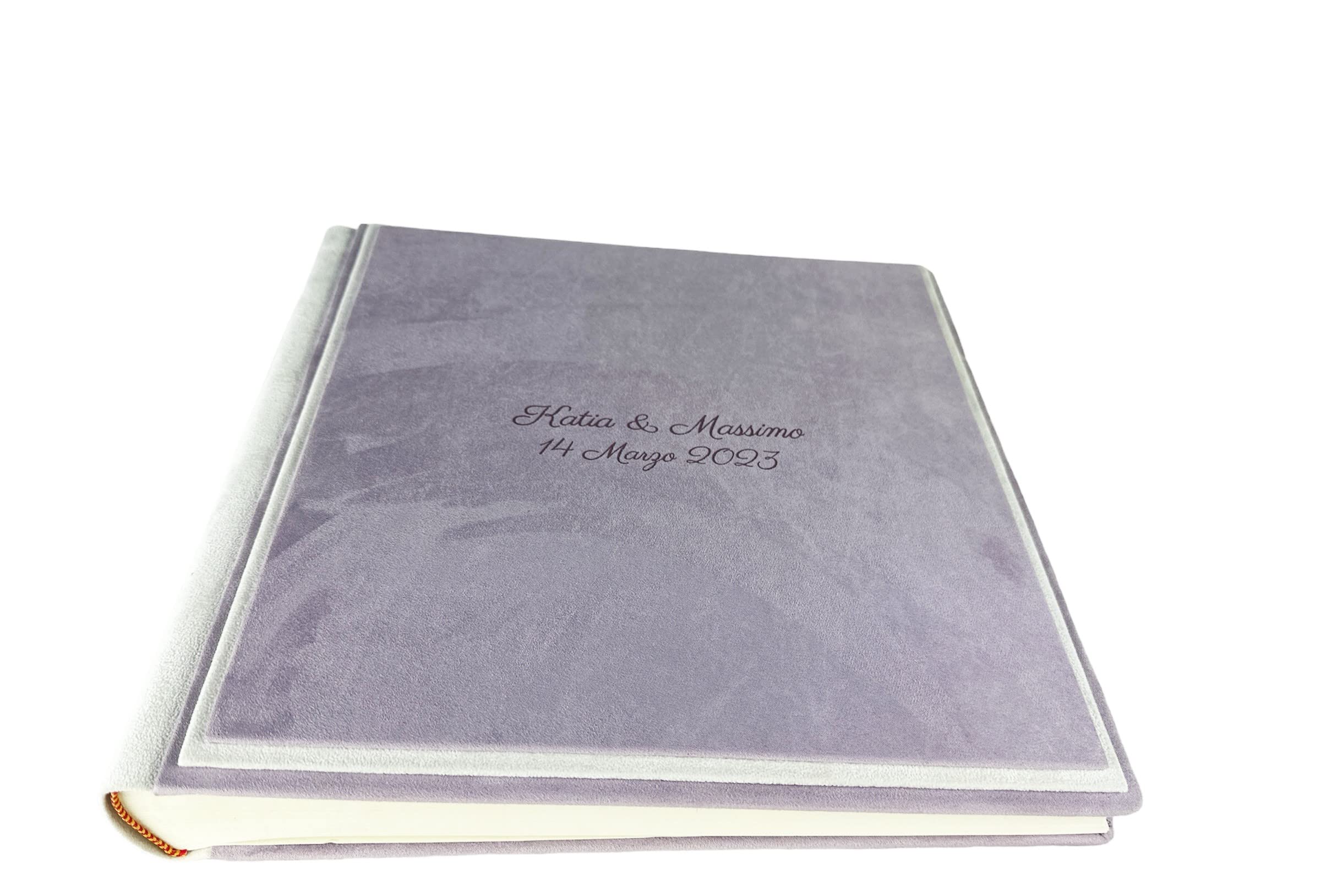 Album Fotografico Artigianale In Similpelle Con Alcantara - Personalizzabile Con Incisione - Fatto A Mano In Italia - Foto 2