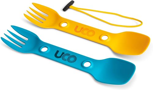 UCO Utility Spork Camping Spoon-Fork-Knife Utensil, 2 Pack