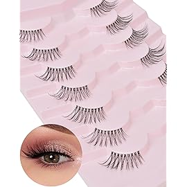 Wispy Half Lashes - Natural Corner Lashes 3/4 False Eyelashes Clear Band W07