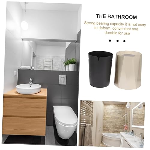 Miniatura 8 de Alipis Bote de basura dorado para cocina, cubo de basura para dormitorio, papelera, papelera, oficina, baño, papelera, oficina, papelera, cubo de