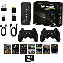 Wireless Retro Game Console Stick, Plug & Play with Dual 2.4G Controllers, 4K HDMI Output for TV, 23 Simulators & Over 40,000 Classic Games - Preloaded Arcade Machine 128G with 40000Games