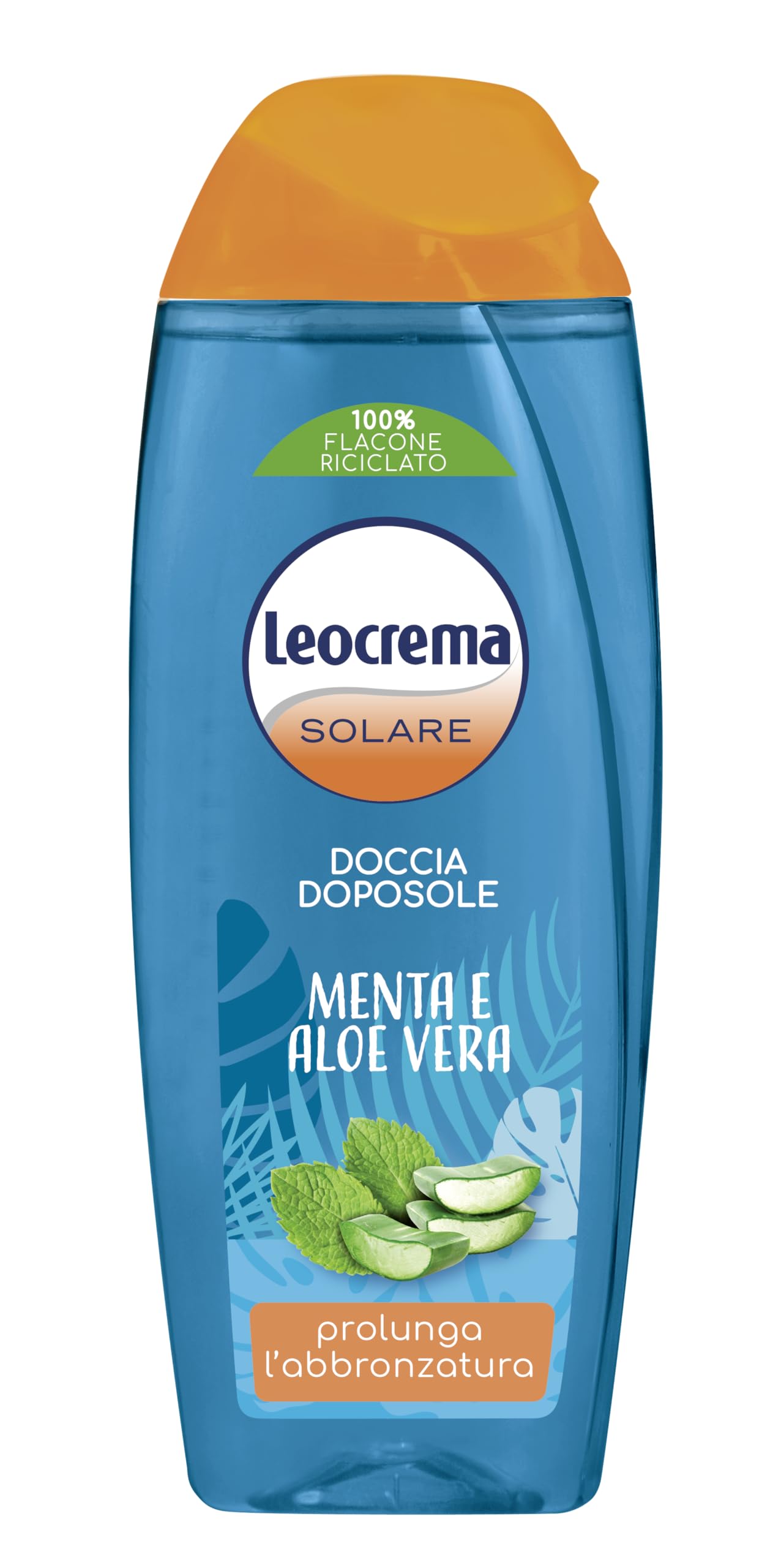 Leocrema, Docciaschiuma Doposole, Prolunga l'Abbronzatura, Idrata, Nutre e Rigenera la Pelle, Arricchito con Estratto di Menta e Aloe Vera, Proprietà Lenitive e Rinfrescanti, 250ml