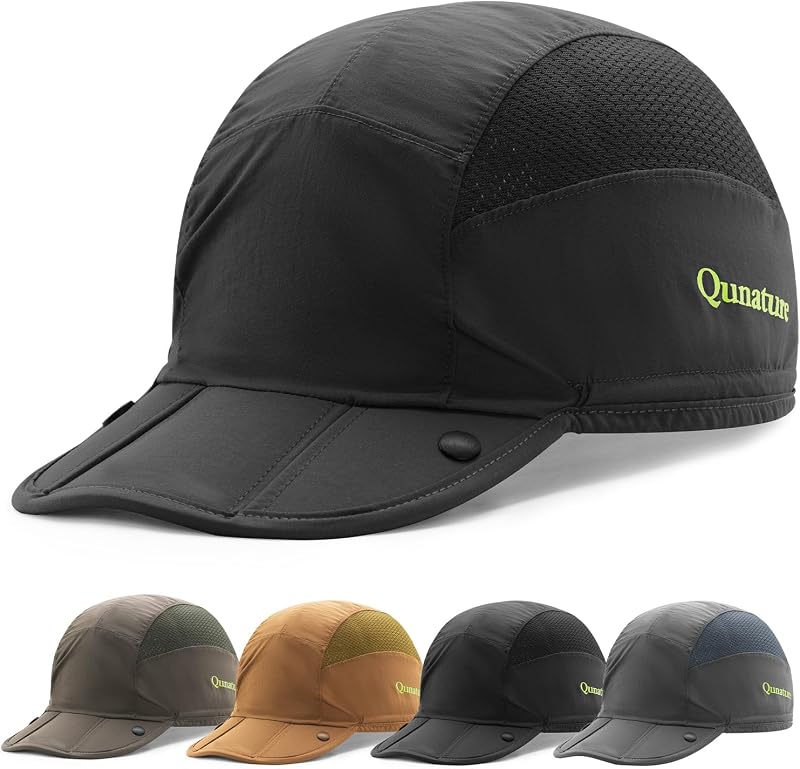 Foldable Cycling Cap, Breathable Helmet Liner with Sun Visor, Sun Protection Running Hat for Men Women Under Helmet