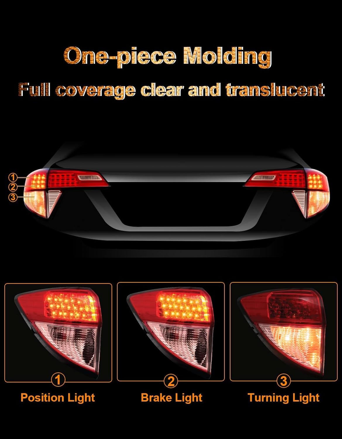 driver side tail light assembly compatible with 2016 2017 2018 honda hrv, left taillight set, rear outer taillamp replacement 3355t7sa01 ho2804109 16-18 driver's side