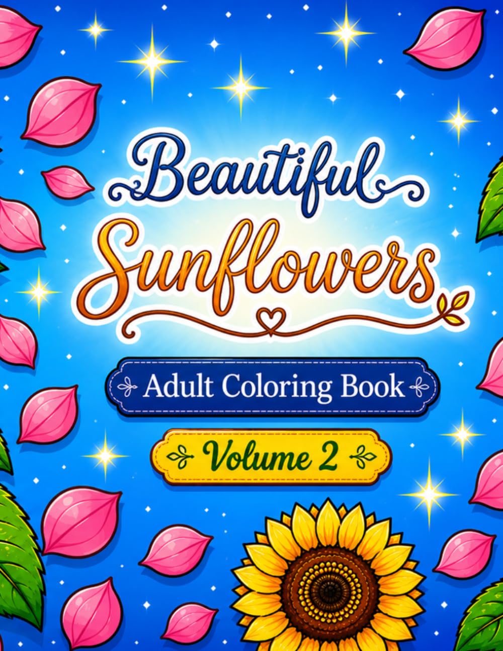 Beautiful Sunflowers: Adult Coloring Book Volume 2