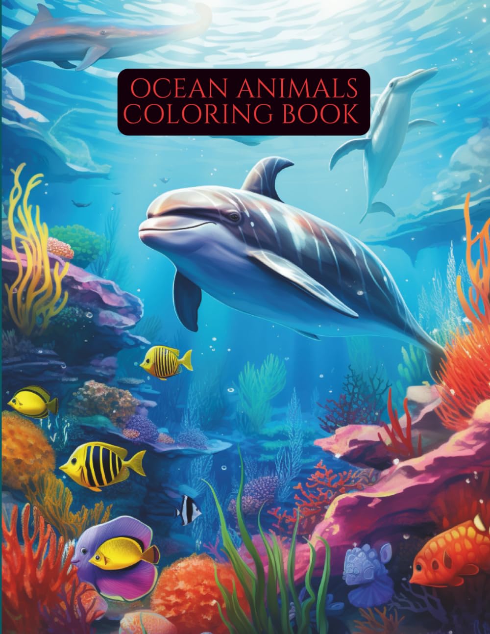 OCEAN ANIMALS COLORING BOOK: Stress-Relieving Ocean Designs for Relaxation