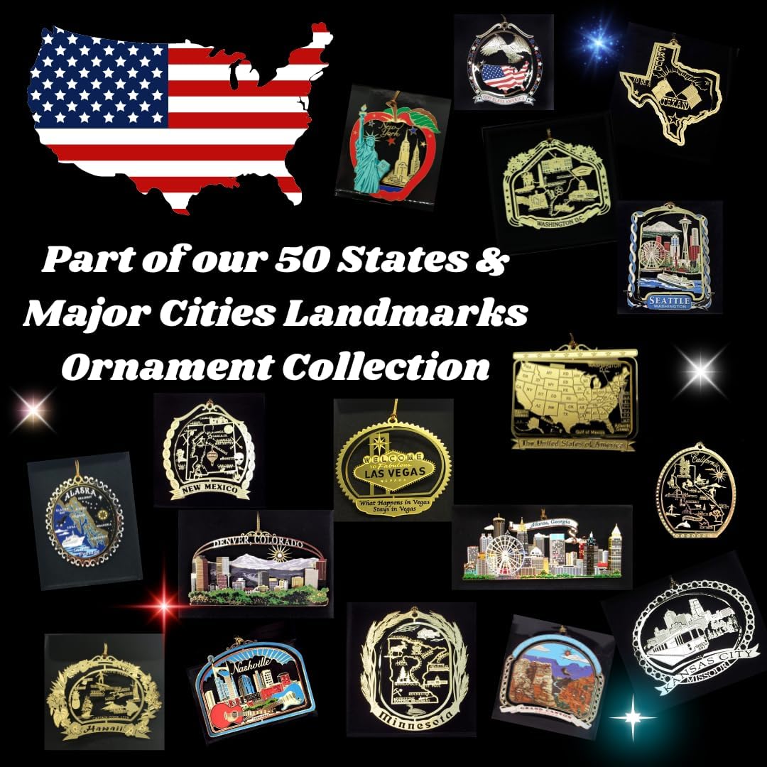 Connecticut Brass Ornament State Landmarks Souvenir - Image 5