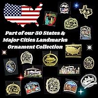 Vista 4 de Nations Treasures Washington D.C. Recuerdo de latón adorno de Navidad regalo Capitolio Casa Blanca Monumentos conmemorativos
