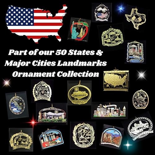 Miniatura 3 de Nations Treasures Gran Manzana Nueva York Adorno de Navidad Broadway Times Square Ball Wall Street