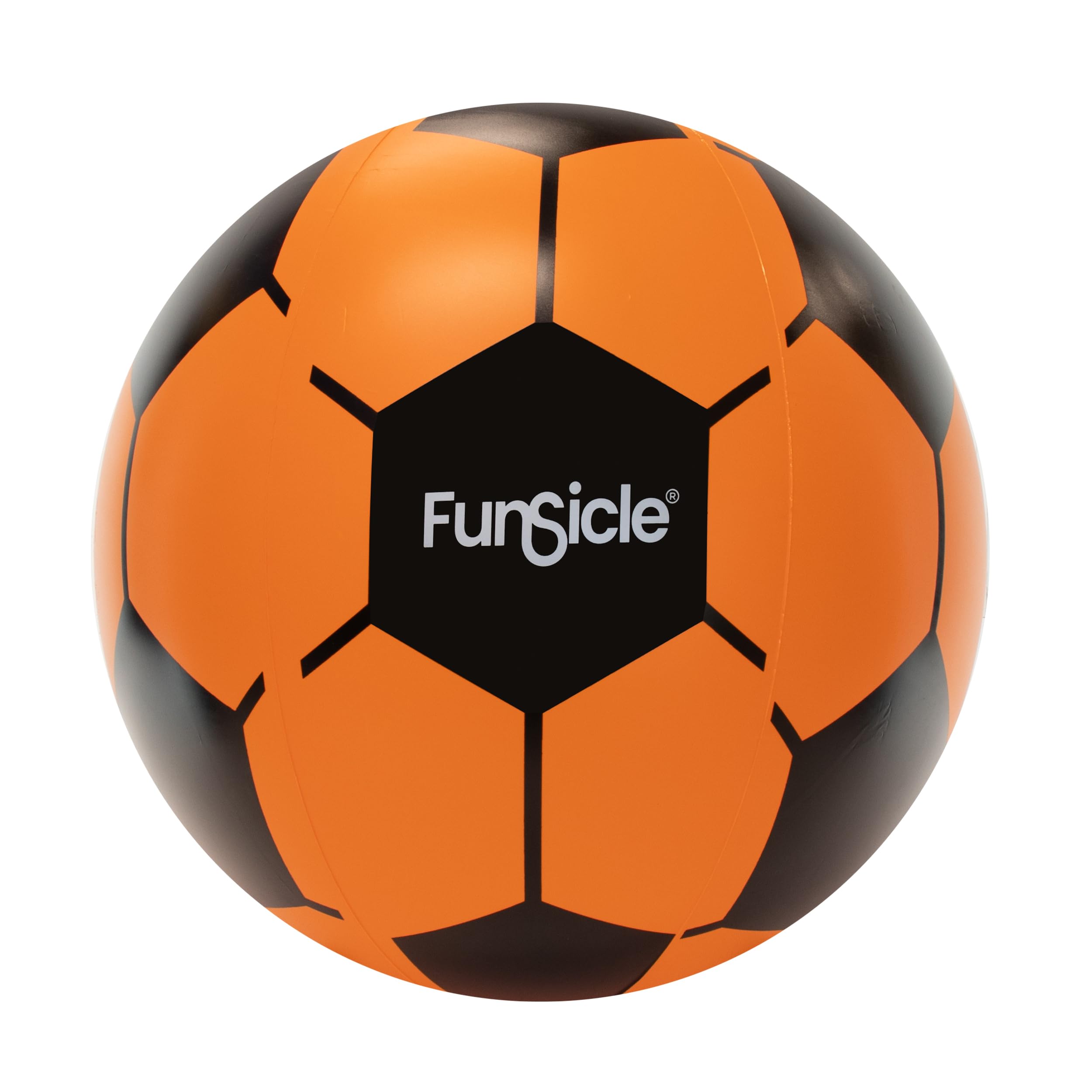 Maccabi Art 20.5in Inflatable Soccer Beach Ball for Pool & Outdoor Fun, Orange PVC, Quick Inflate with AirFlate Tool, Leak-Resistant, Lightweight, for