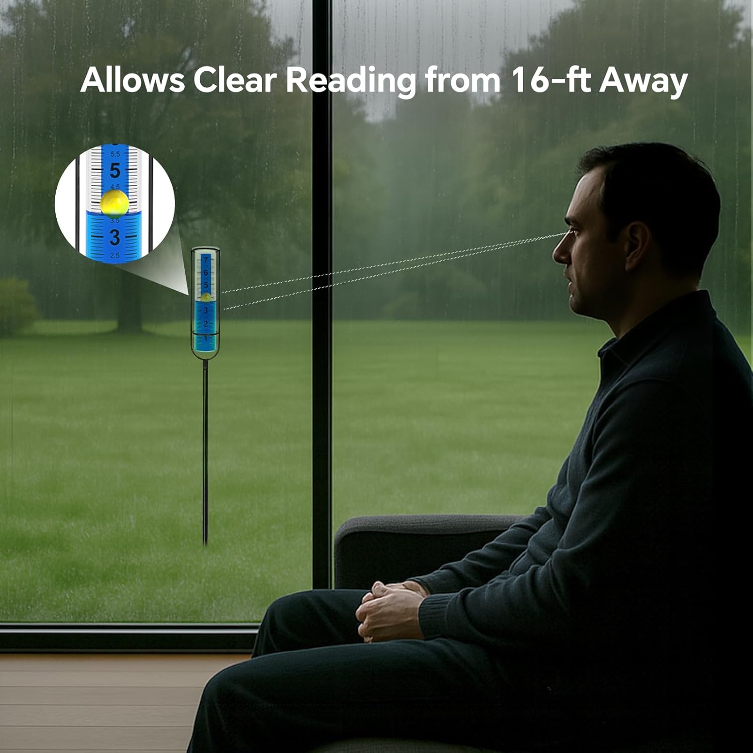 Rain Gauge Outdoor for Yard, Heavy Duty Rain Guage Gage Freeze Proof Best Rated, Large Plastic Water Gauge with Floating Duck and Ball, Playful & Accurate