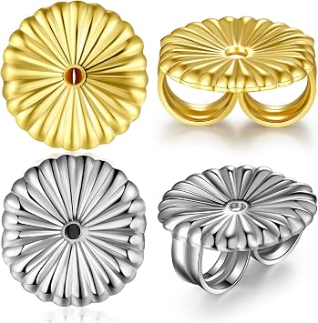 Earring Backs, Hypoallergenic Replacements for Stud Sterling Silver Locking Flat Earrings Backs Safety Lifter