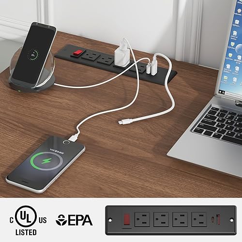 Miniatura 6 de Escritorio ejecutivo Farmhouse de 47 pulgadas, escritorio para computadora con cajones y gabinete, escritorio de computadora con estación de trabajo