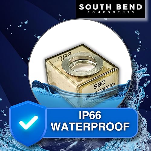 Miniatura 68 de South Bend Components Paquete combinado de fusible de batería de 250 A (MRBF) y bloque de terminales, 58 V CC máximo, IP66, protección contra