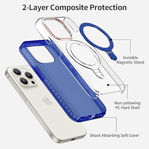 Miniatura 4 de Funda a prueba de golpes para iPhone 15 Pro, compatible con MagSafe, funda magnética más fuerte para iPhone 15 Pro con soporte, funda de teléfono de