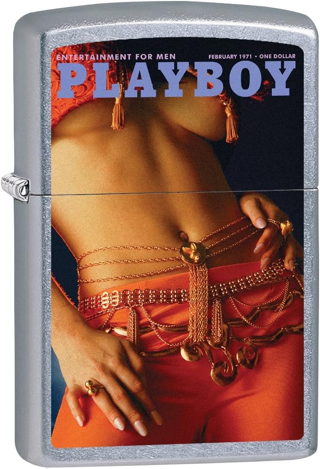 Zippo Custom Lighter: Playboy Cover February 1971 - Street Chrome 78951