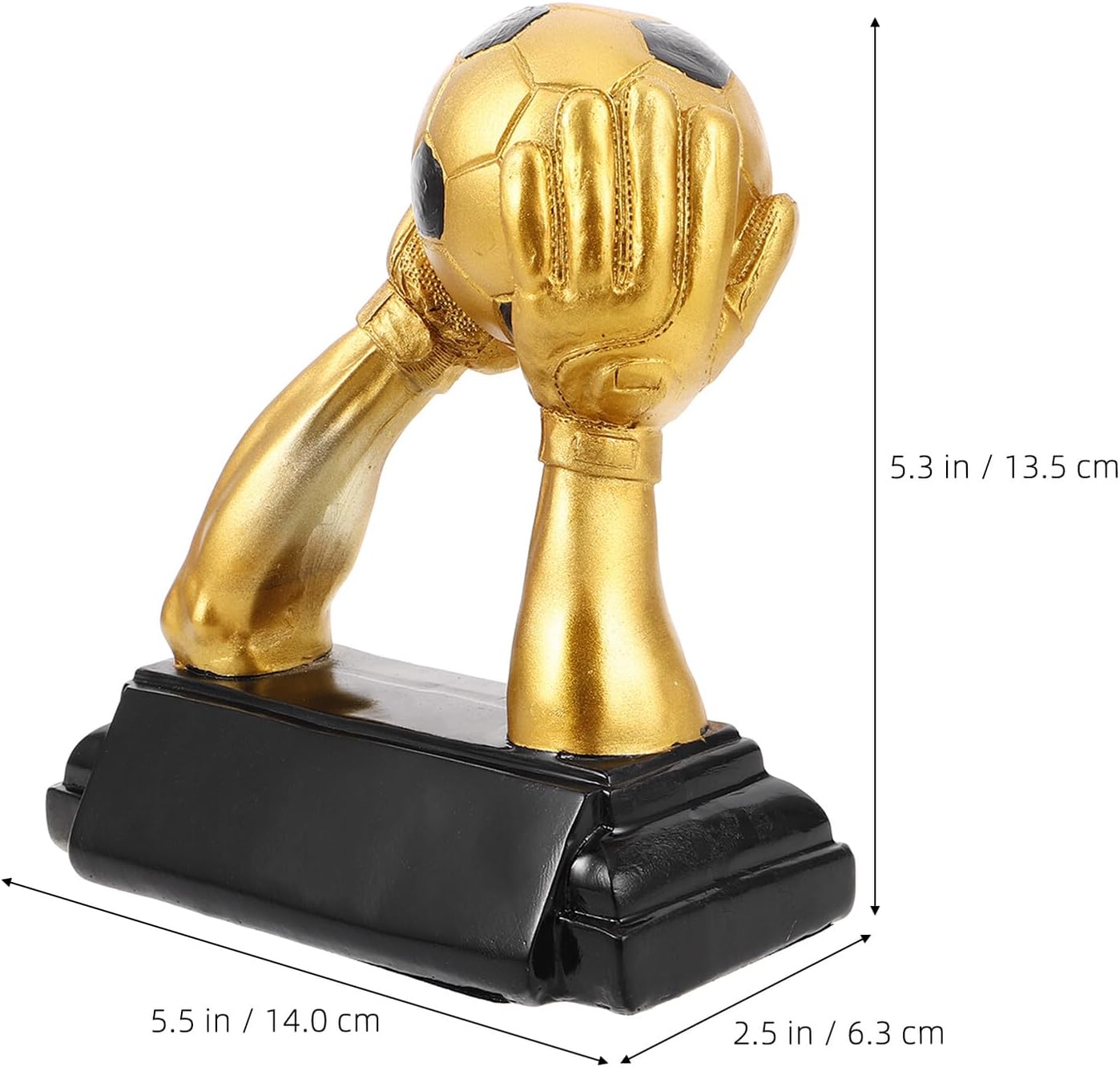 Zerodeko Golden Soccer Trophy Resin Award with Goalkeeper Holding Ball Design, Small Vintage Style Football Trophy for Sports Competitions and Fan Decorations