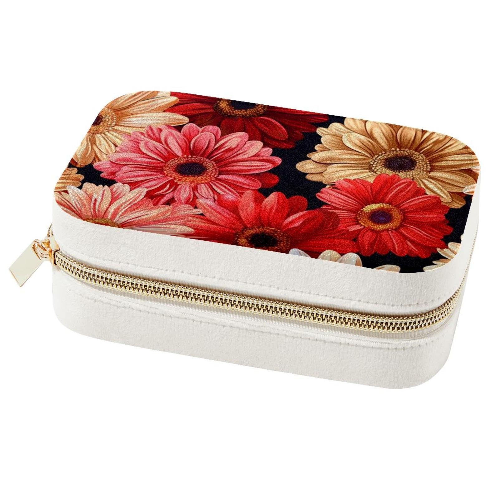 Boîte à bijoux portable anti-nœud Gerbera | Solution rangement colliers et boucles d'oreilles