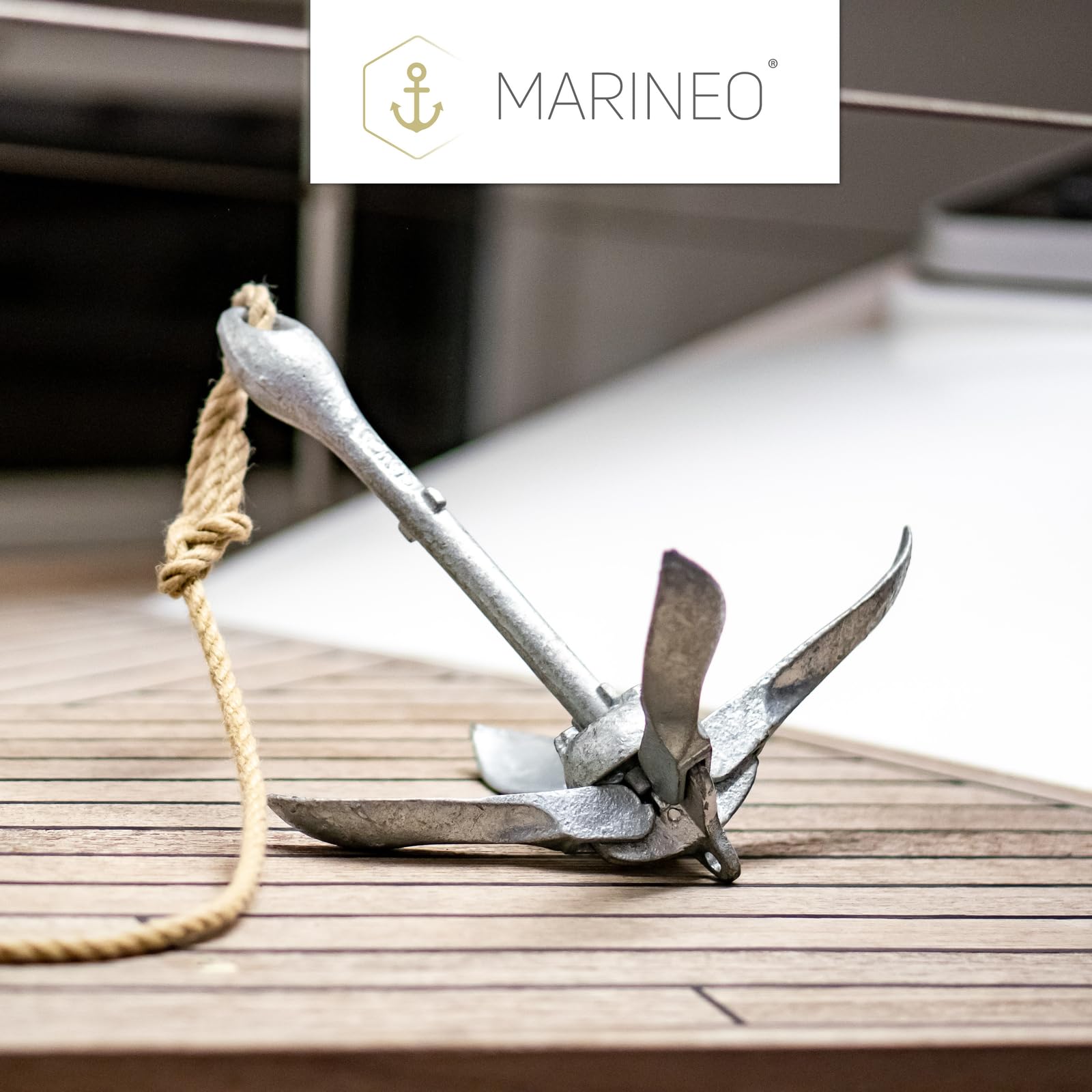 MARINEO Faltklappanker Anker Klappanker Klappdraggen Stahl verzinkt mit Arretierungsscheibe
