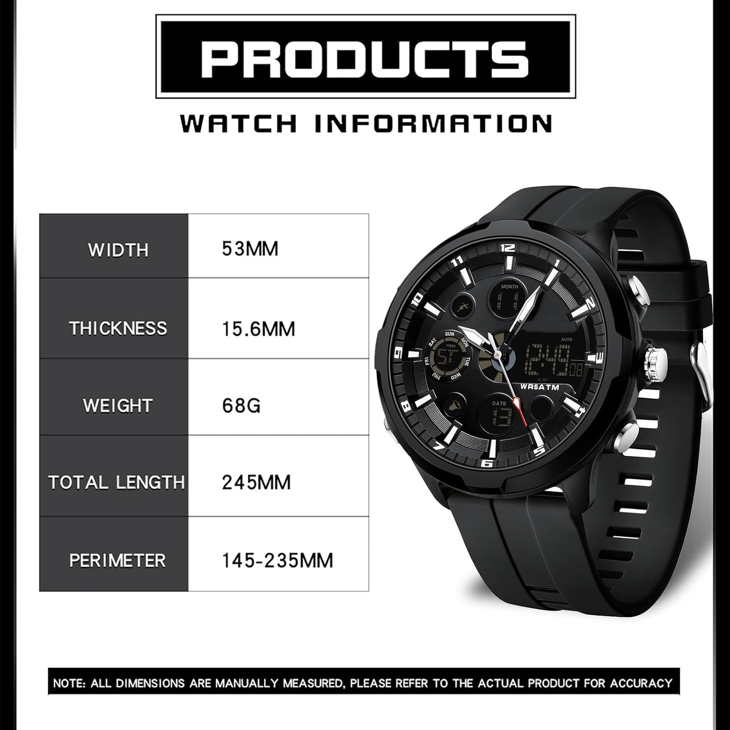 findtime Large Face Watches for Men Casual Chronograph Waterproof Sport Military Mens Watch Heavy Duty Male Outdoor