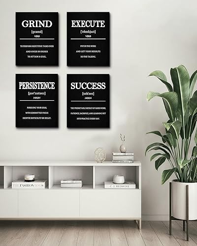 Miniatura 3 de Lienzo decorativo inspirador de oficina con marcos de madera, decoración de pared motivacional para oficina, citas de afirmaciones positivas, arte