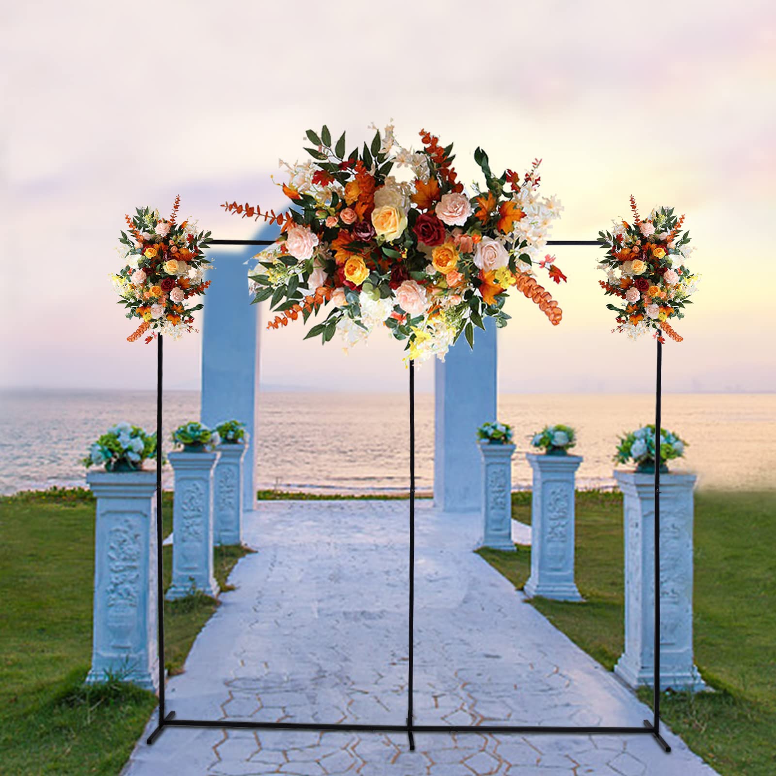 Hochzeitsbogen Gestell Freistehend Hochzeitsständer Schwarz Hochzeitsbogen Ständer 230cm Hochzeit Traubogen Ständer Hohequalität Ballonbogenständer für Bankette, Hotels, Partys