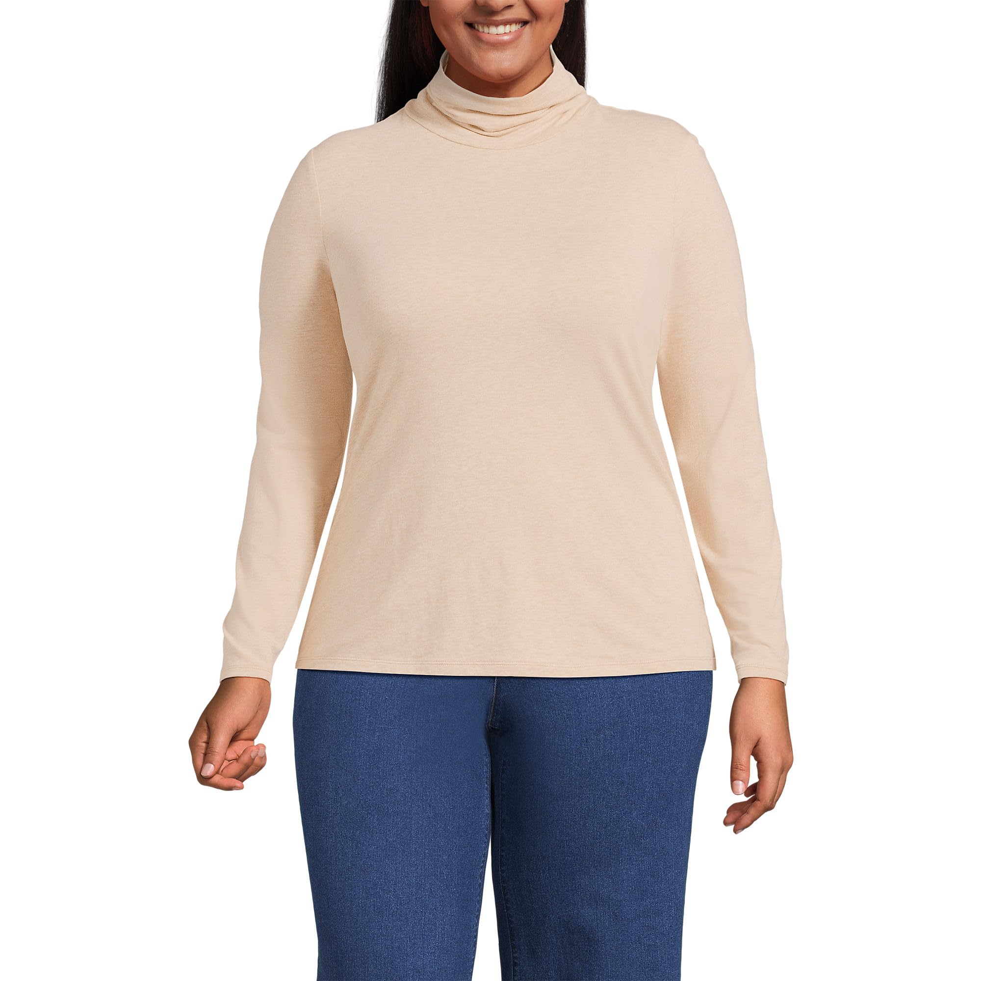 Lands' End Women's Jersey Knit Turtleneck