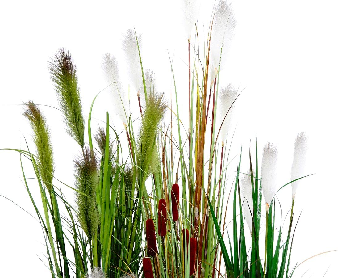 6 separadores de plantas artificiales, 230 x 80 cm, arreglo de hierba, moderno, verde oscuro, poliéster/PVC, separador decorativo de habitaciones con macetero, para oficina y locales comerciales