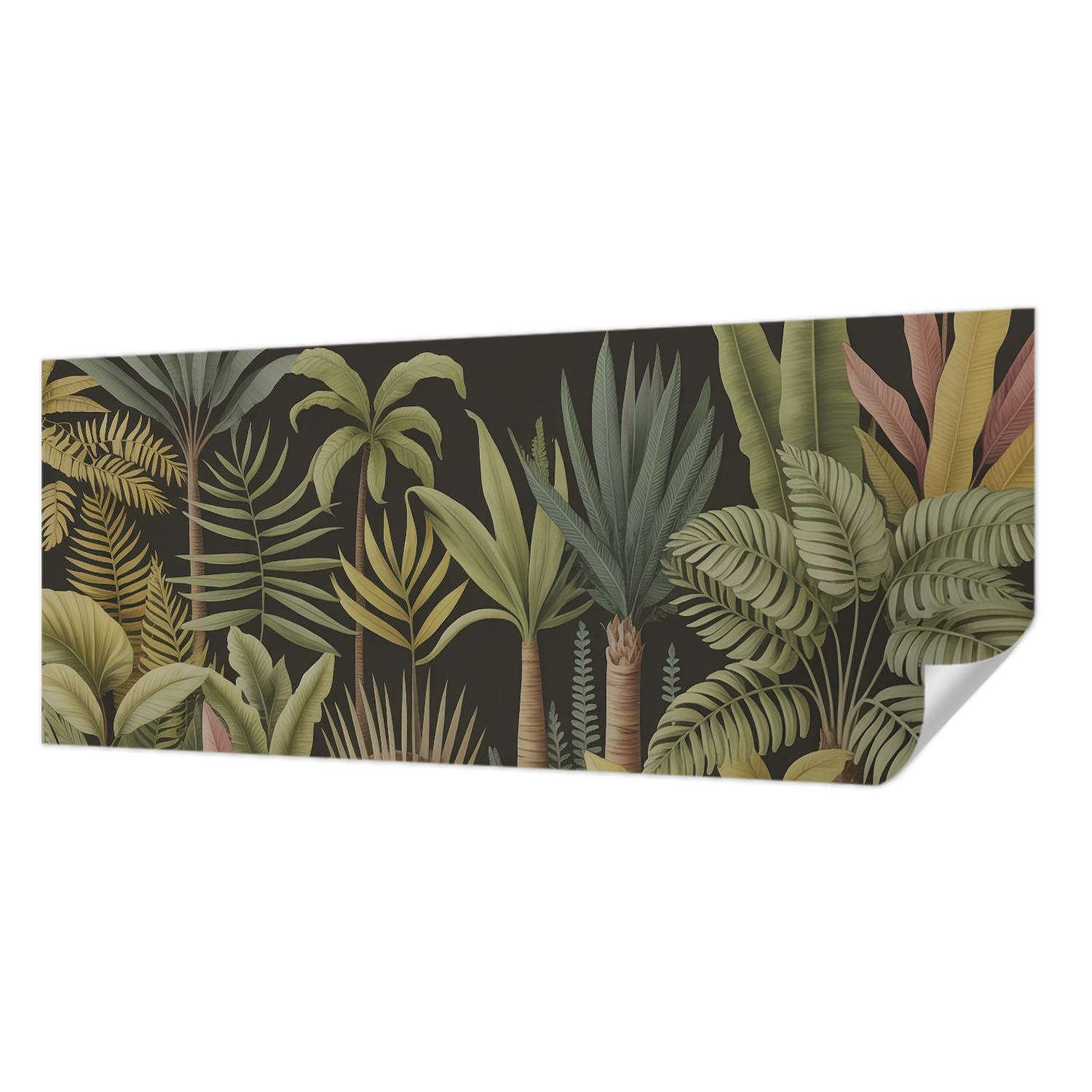 Tapisserie murale autocollante jungle pour chambre et salon style tropical