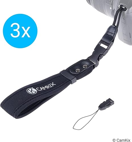 Miniatura 6 de Correas de muñeca para cámaras réflex digitales y compactas, paquete de 3, extra fuertes y duraderas, cómoda pulsera de neopreno, ajuste ajustable,