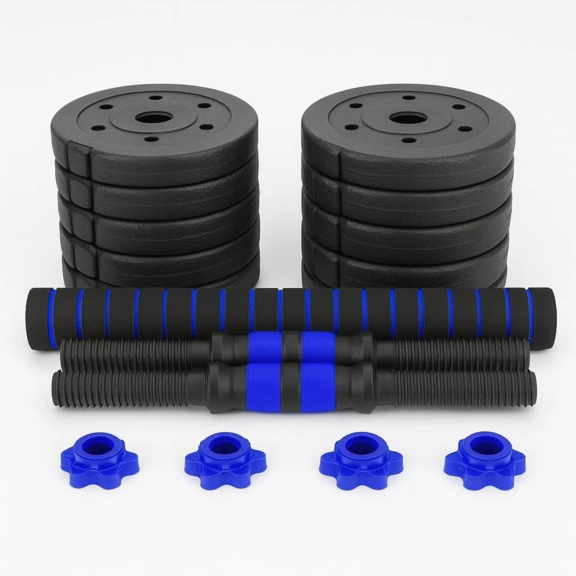 40kg Adjustable Dumbbell & Barbell Set with Connecting Rod – Home Gym Weight Lifting Kit for Strength Training, Muscle Building & Fitness Workouts (40 Kilograms)