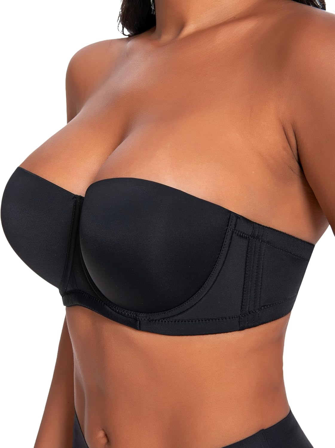 Strapless Bras for Women Large Breasts with Clear Straps, No Harm No Burn Cup B/C/D/DD/DDD/G