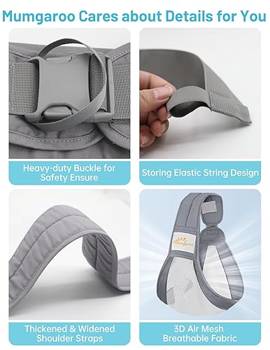 Miniatura 5 de Portabebés de algodón, ergonómicamente ajustable para recién nacidos a niños pequeños, fácil de usar, portátil, ideal para 0-36 meses, hasta 33