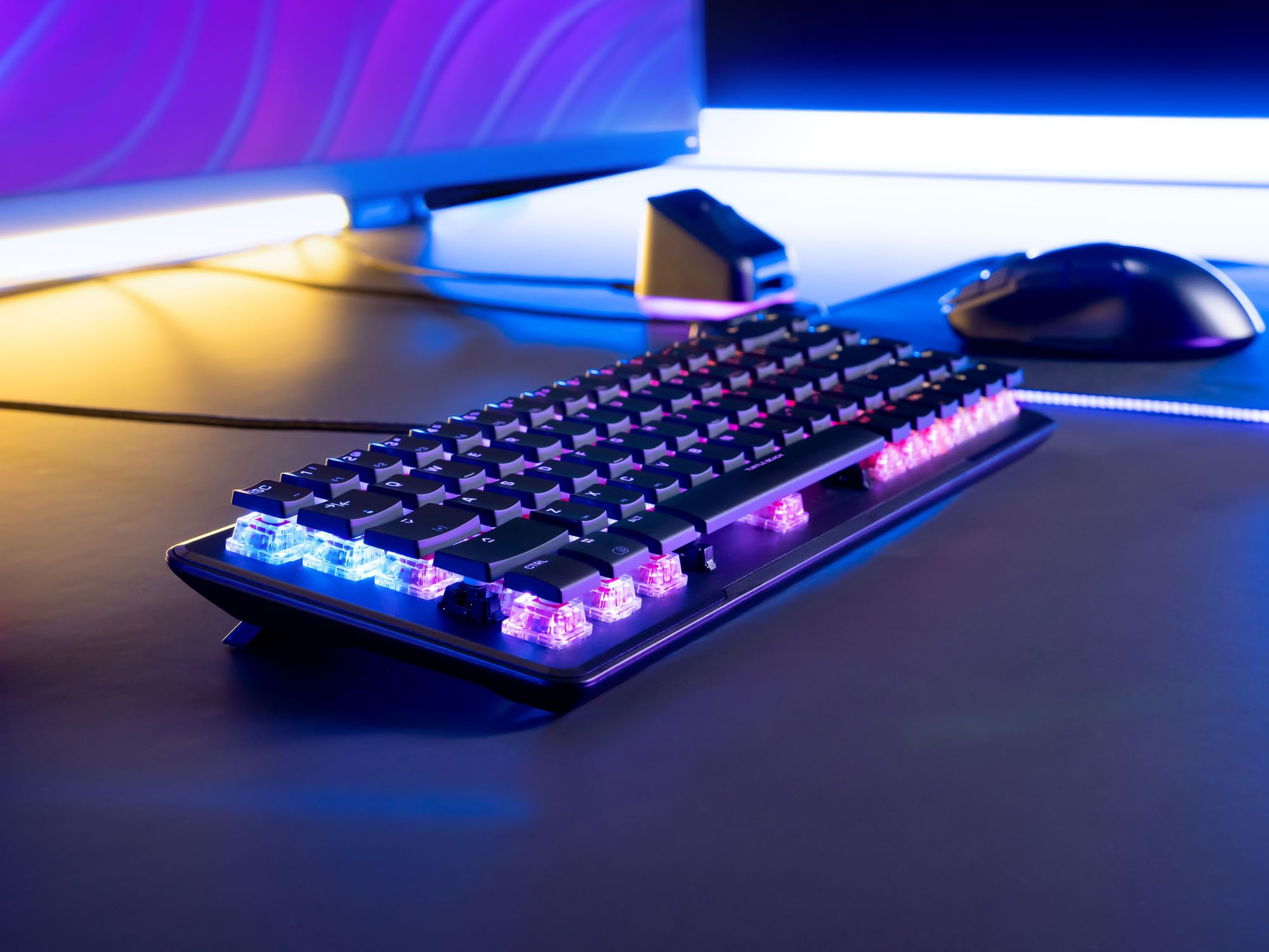 Turtle Beach Vulcan II Mini Optyczna klawiatura gamingowa 65% z konfigurowalnym oświetleniem RGB, technologia powielania przycisków, aluminiowa płyta, czarna